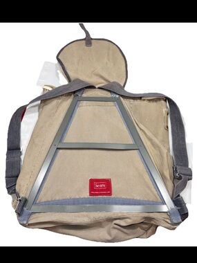 Vintage Sears TAN CANVAS External Frame CARGO Backpack RUCKSACK Aluminum Frame